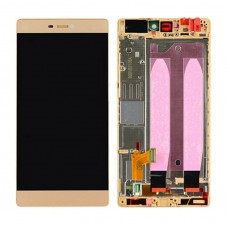 Huawei Ascend P8 - Original LCD Display and Touch Screen Digitizer Assembly with Frame Replacement Repair Parts - Gold